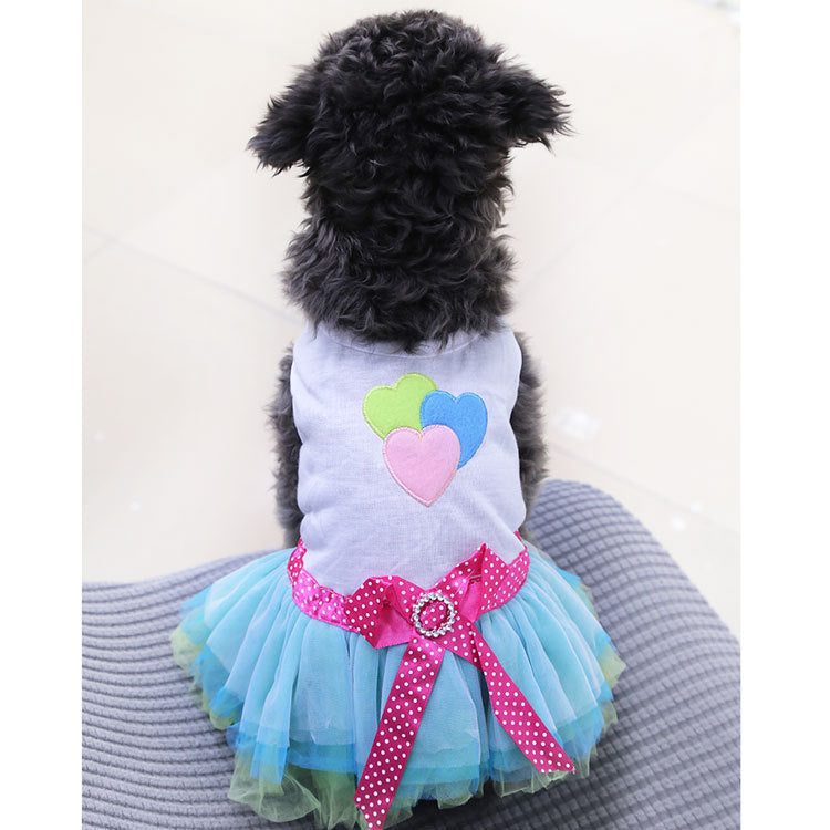 pet dog lips gauze dress princess dress