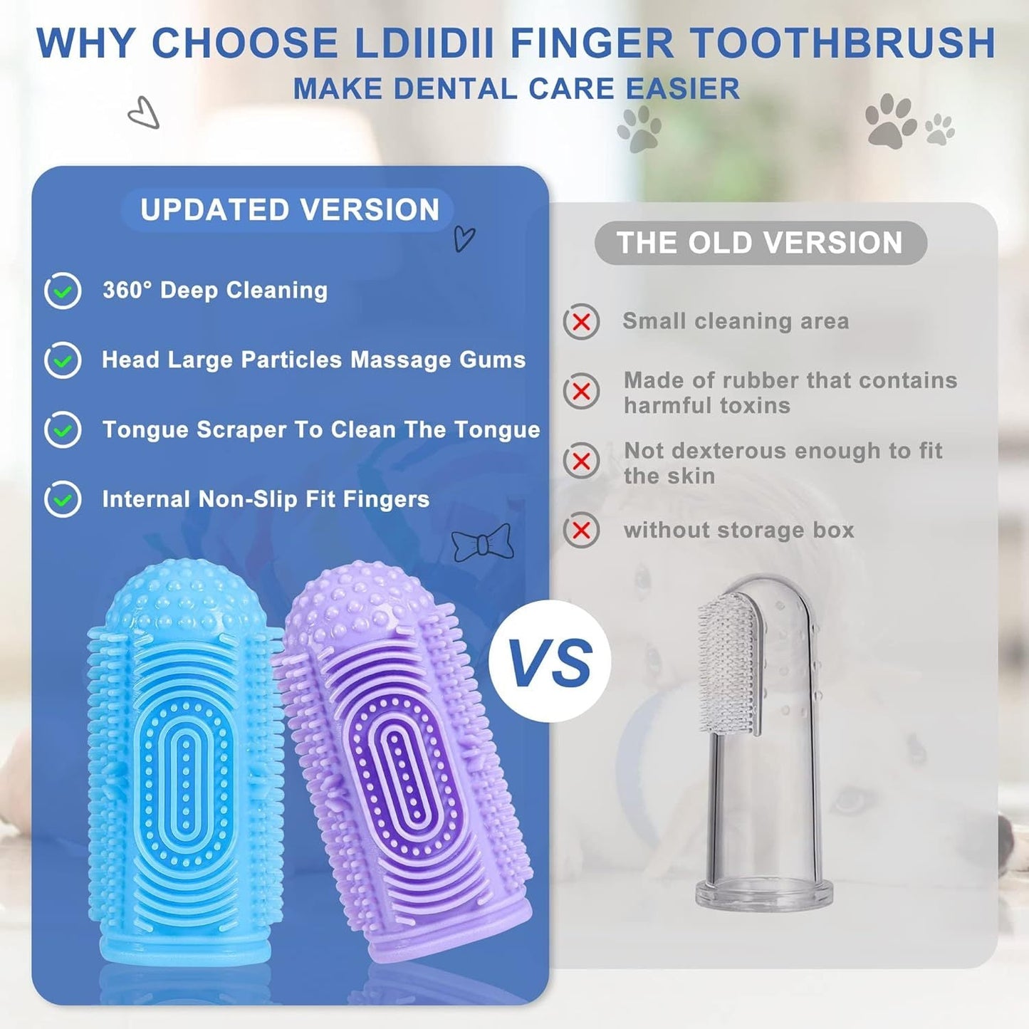 pet toothbrush dog tooth brushing kit dog finger toothbrush