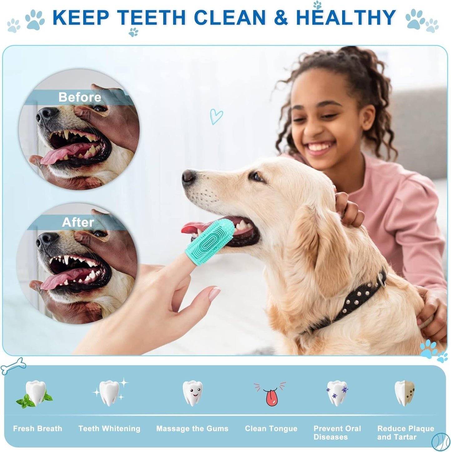 pet toothbrush dog tooth brushing kit dog finger toothbrush
