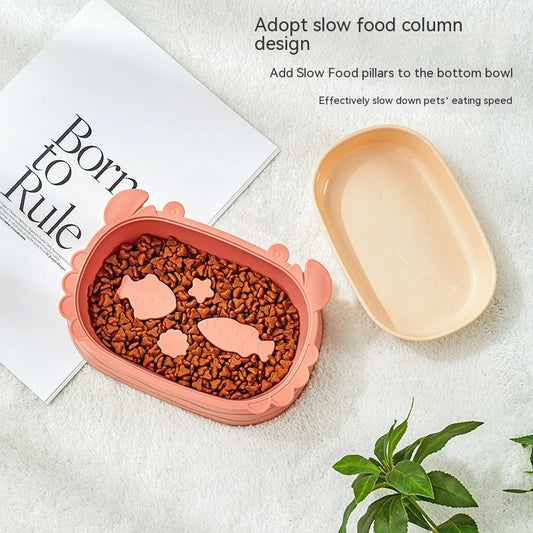 Pet Bowl Crab Shape Slow Feeding Bowl Removable Pet Double